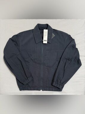 Uniqlo U Blue Zip-Up Blouson Jacket Unisex Small (22.5 inch PtP) NWT